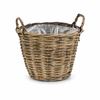 Obal proutí 29 cm kulatý s uchy naturální
