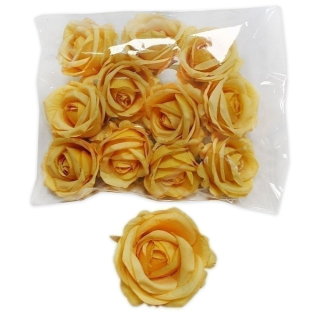 Růže hlava 7 cm 12 ks žlutá