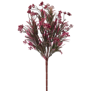 Drobné metal bobule na větvičce 37 cm bordó