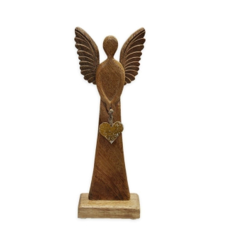 Anděl dřevo 44 cm naturál