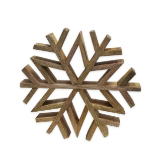 Vločka dřevo 18,5 cm naturál