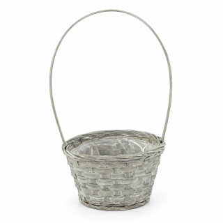 Košík proutí 17cmx13cm ovál šedý