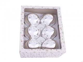 Ozdoba koule 10cm 6ks hladká lesk stříbr