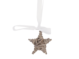 Hvězda proutí 5cm plná šedá