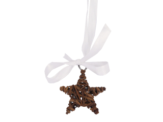 Hvězda proutí 5cm plná natural